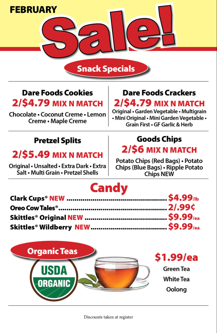 Monthly Specials Trickling Springs Country Store